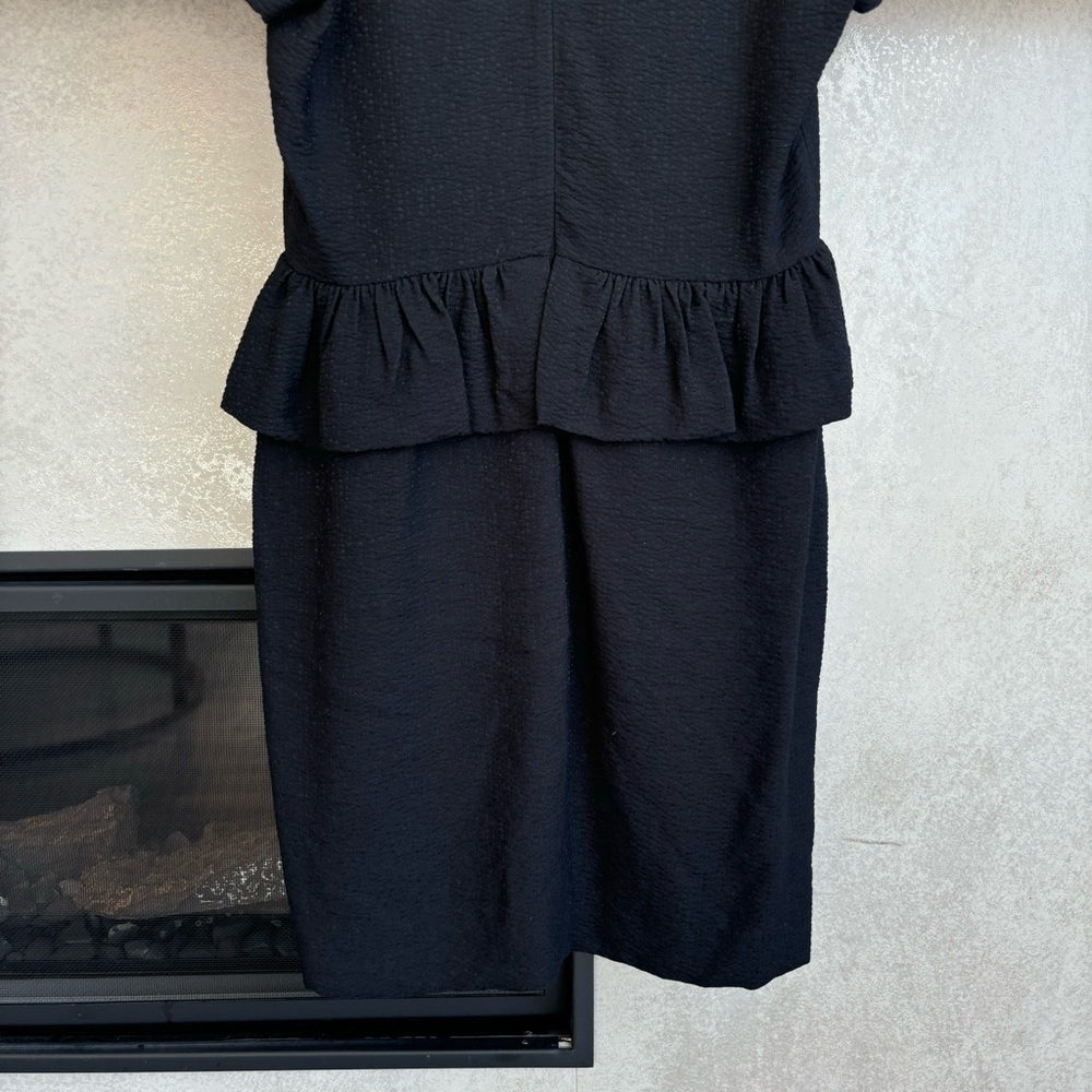 NWT Sandro Sheath Dress Black Peplum, Size 3/ US L-8 - Picture 9 of 13